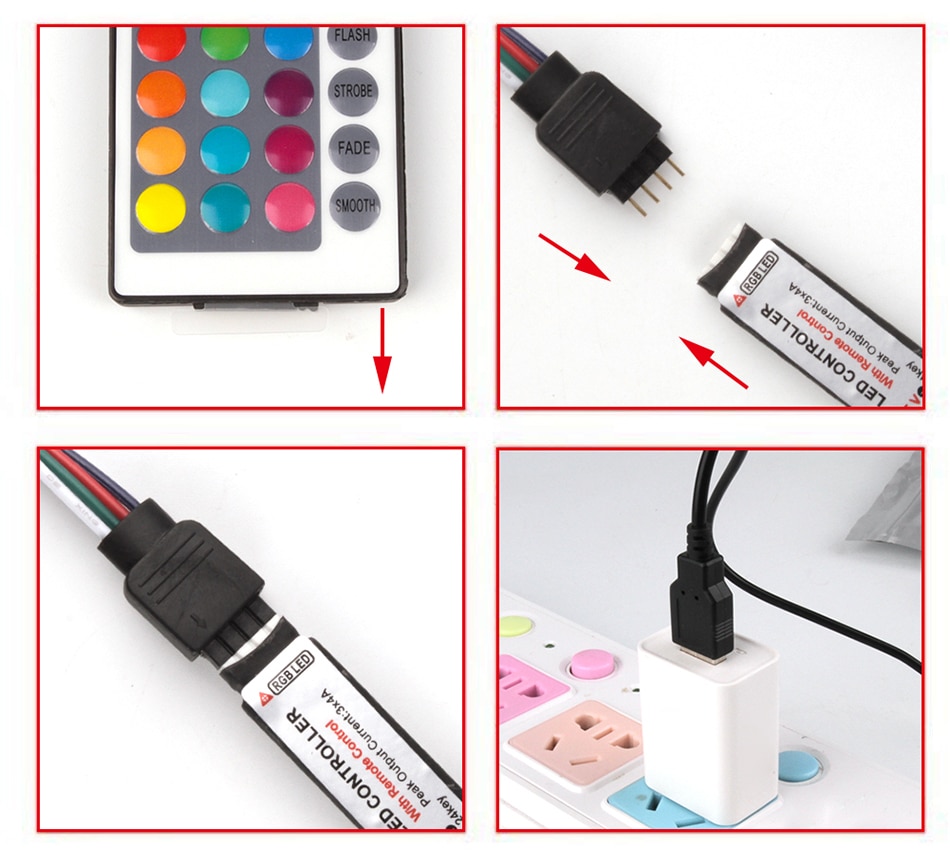 Flexible 5V LED Strip USB Cable
