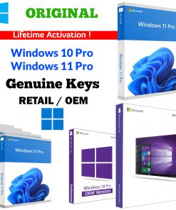 Original Microsoft Windows 10 & Latest Windows 11 Genuine Lifetime Activation Keys OEM Retail Licenses